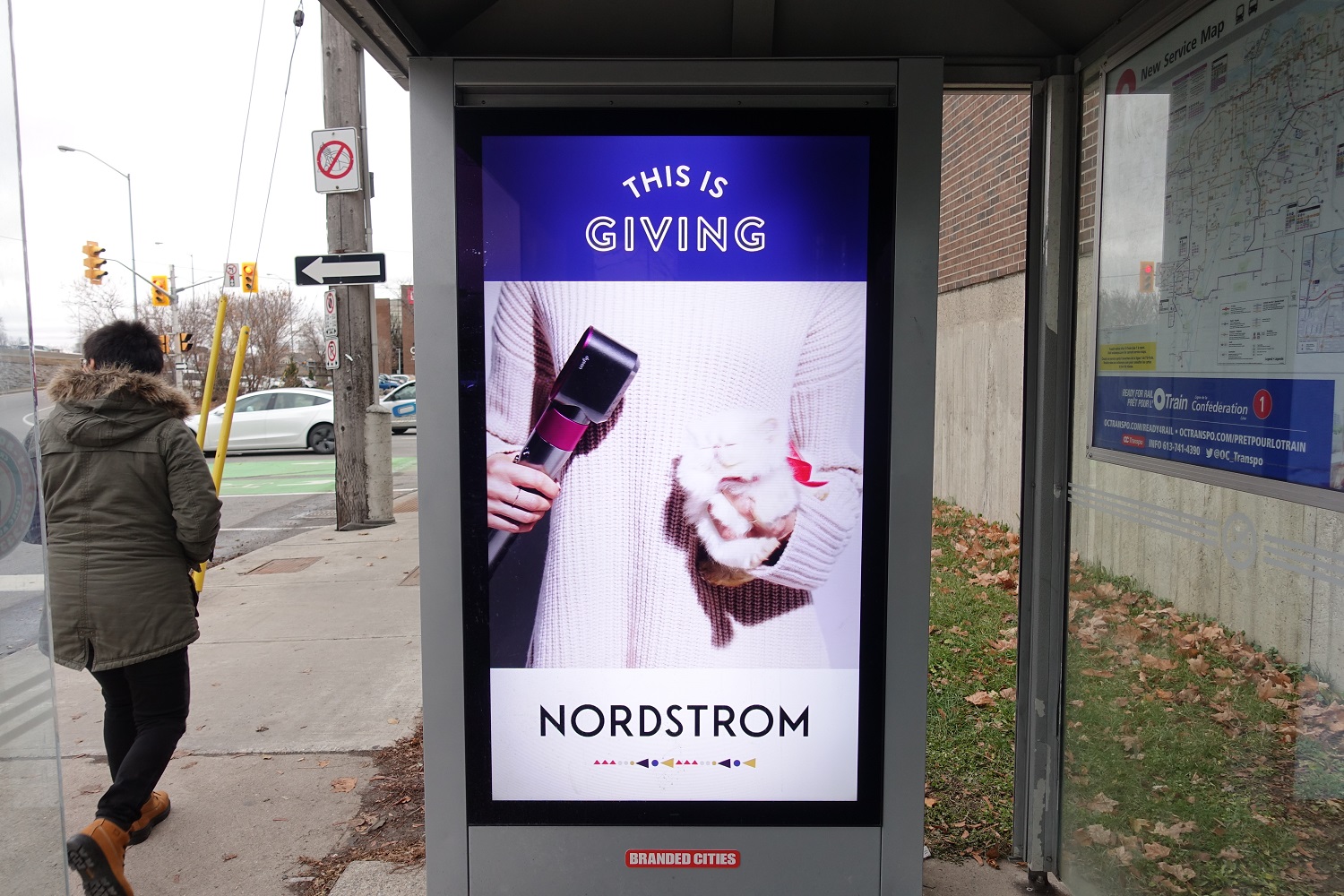 Bus Shelters digital out-of-home screen by Branded Cities