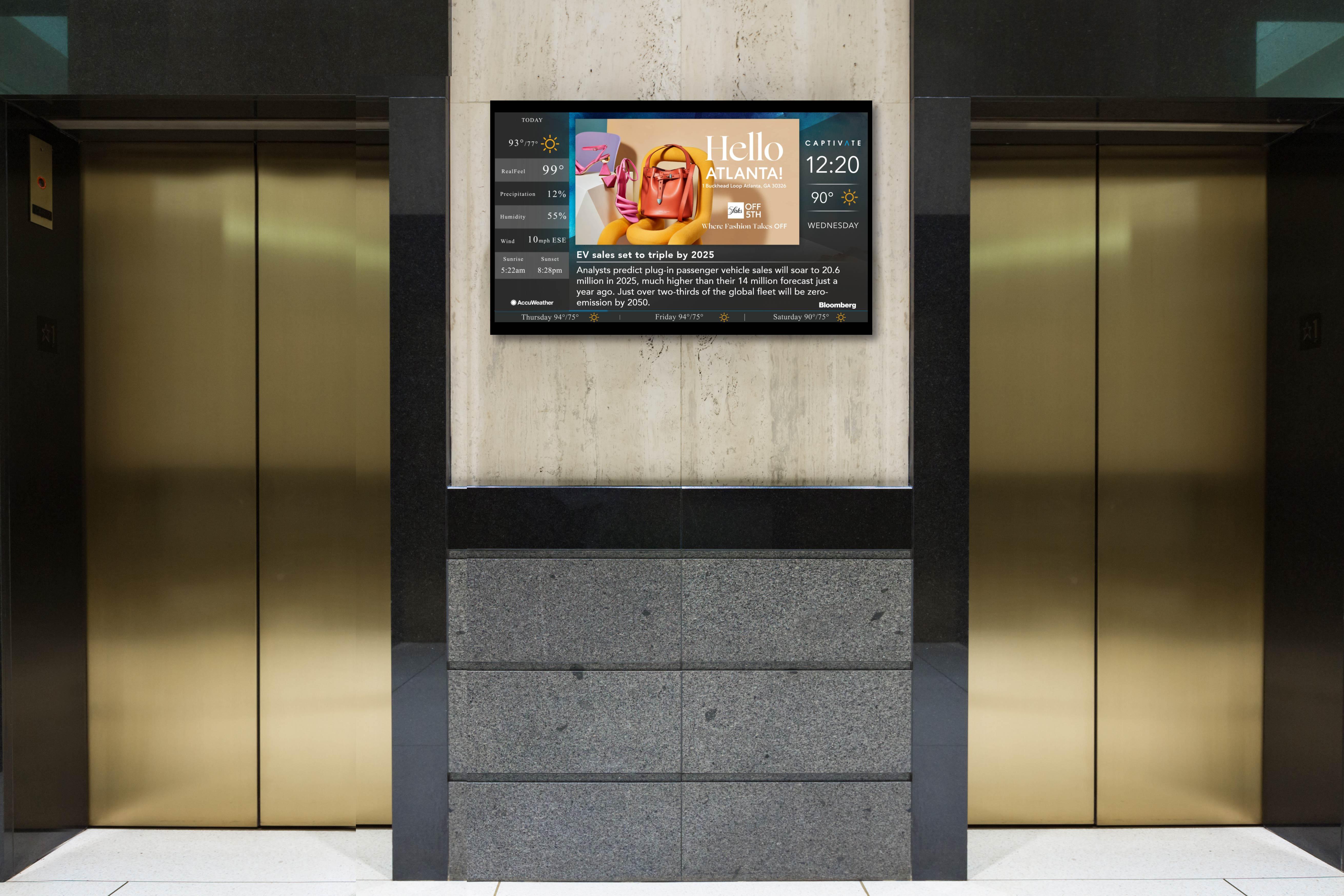 Office Buildings digital out-of-home screen by Captivate