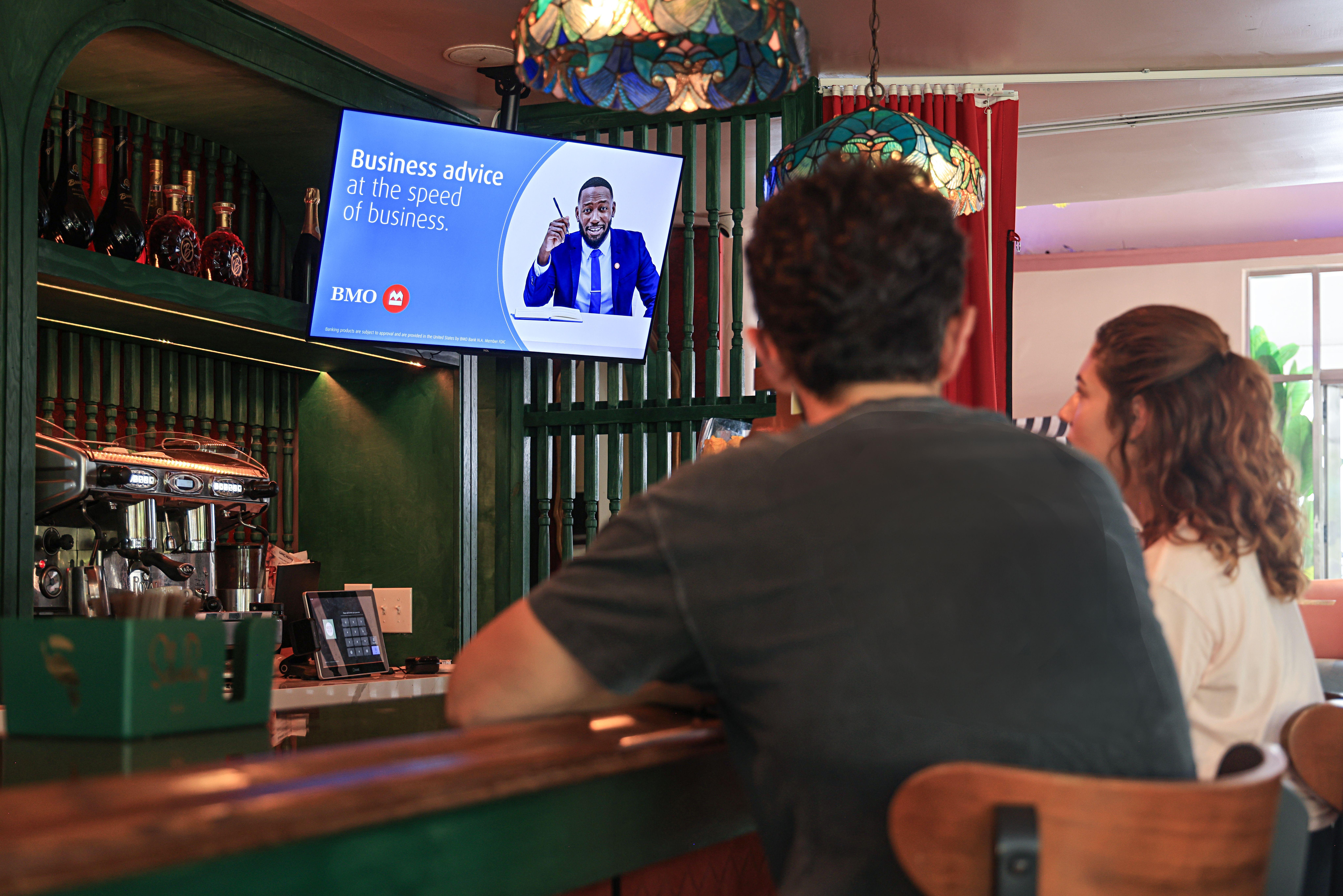 Bars digital out-of-home screen by Finch