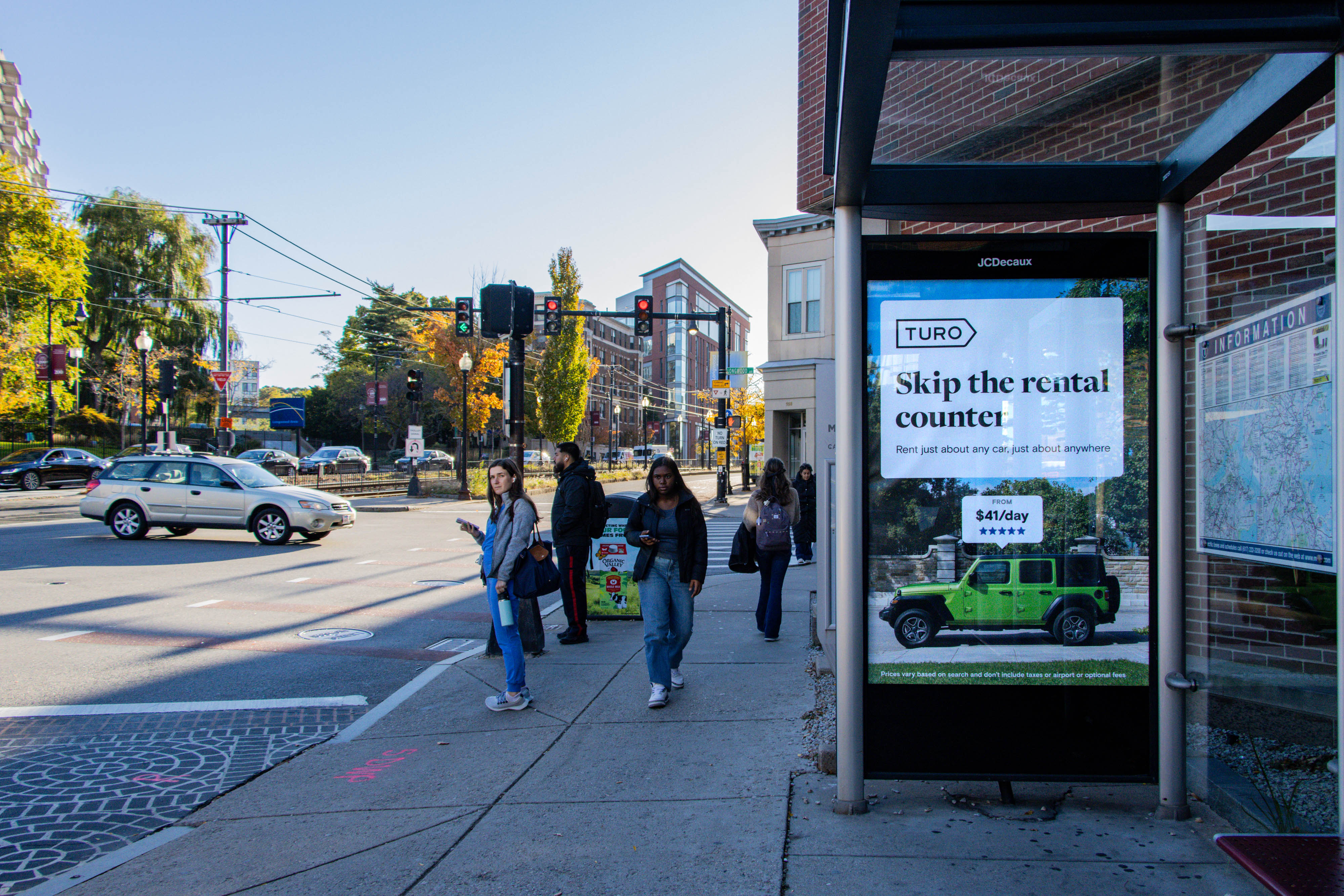 Bus Shelters digital out-of-home screen by Jcdecaux