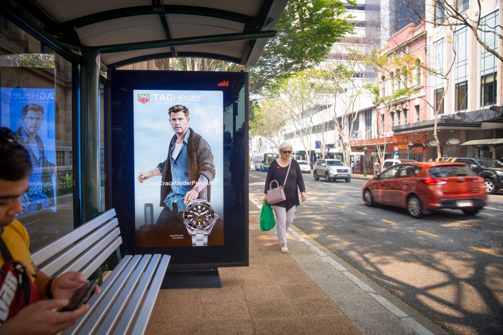 Bus Shelters digital out-of-home screen by Ooh Media