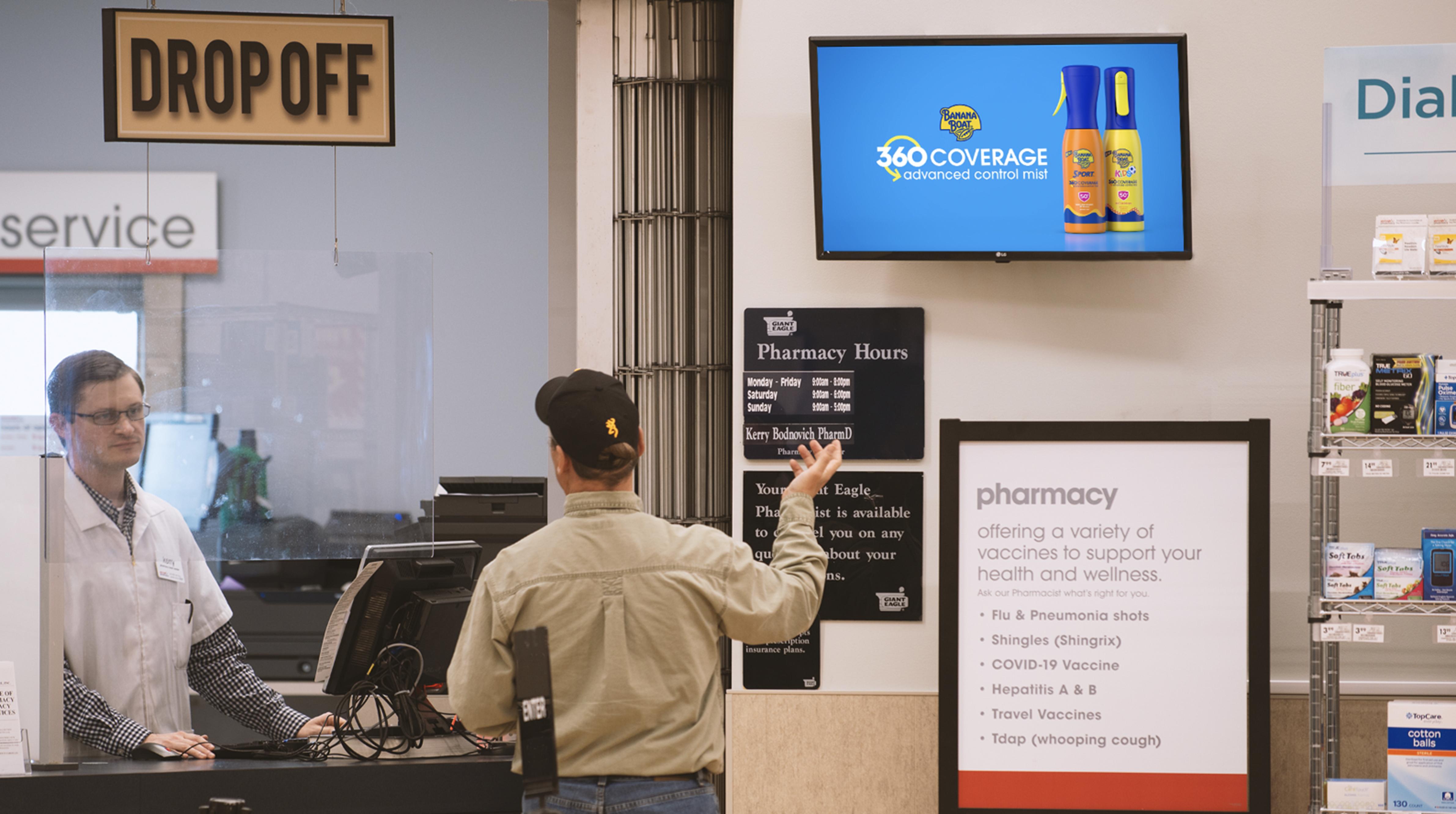 Pharmacies digital out-of-home screen