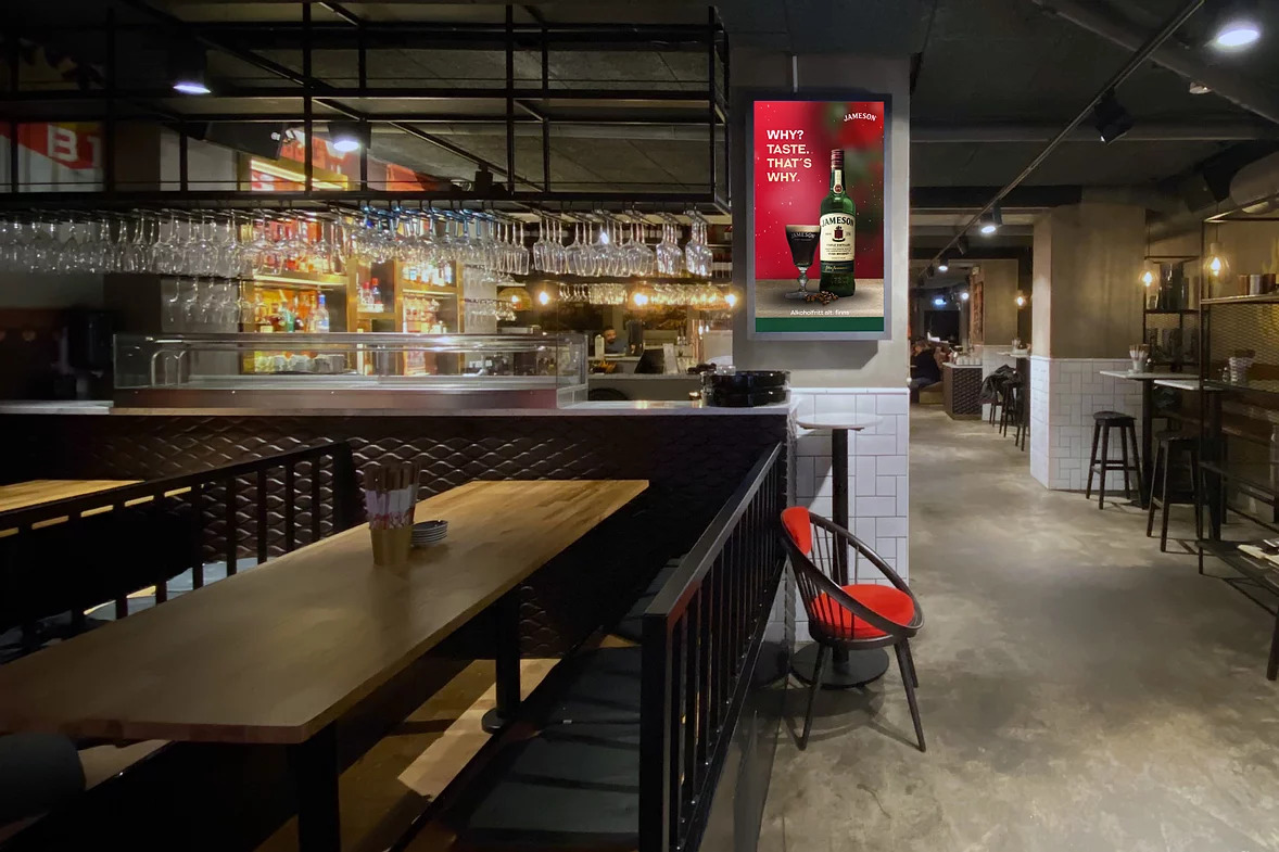 Bars digital out-of-home screen by Tvm