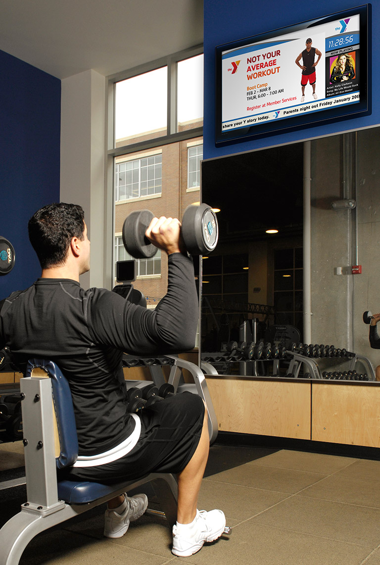 Gyms digital out-of-home screen by Zoom